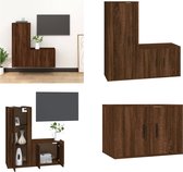 vidaXL 2-delige Tv-meubelset bewerkt hout bruineikenkleurig - Tv-kast - Tv-kasten - Tv-meubel - Hifi-meubel