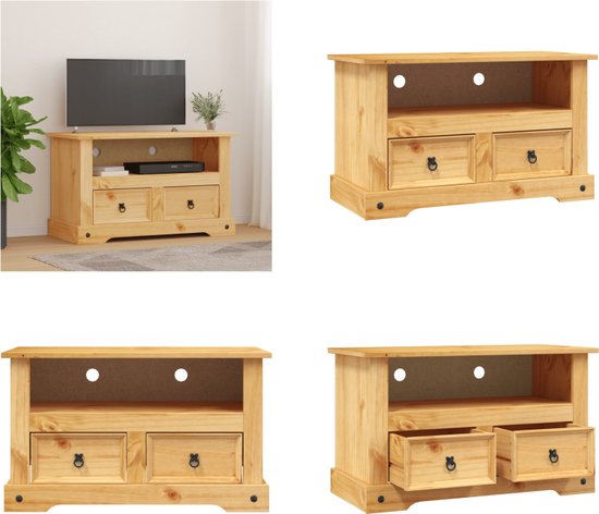 vidaXL Tv-meubel Mexicaans grenenhout Corona-stijl 91x43x56 cm - Tv-meubel - Tv-meubels - Tv Meubel - Tv Meubels