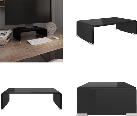 VidaXL TV-meubel/monitorverhoger glas - Tv-kast - Tv-kasten - Tv-standaard - Tv-standaarden