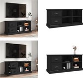 vidaXL Tv-meubel 102x35-5x47-5 cm bewerkt hout zwart - Tv-kast - Tv-kasten - Tv-meubel - Hifi-meubel