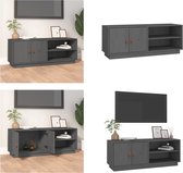 vidaXL Tv-meubel 105x34x40 cm massief grenenhout grijs - Tv-kast - Tv-kasten - Tv-meubel - Hifi-meubel
