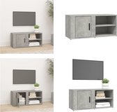 vidaXL Tv-meubel 80x31-5x36 cm bewerkt hout betongrijs - Tv-kast - Tv-kasten - Tv-meubel - Hifi-meubel