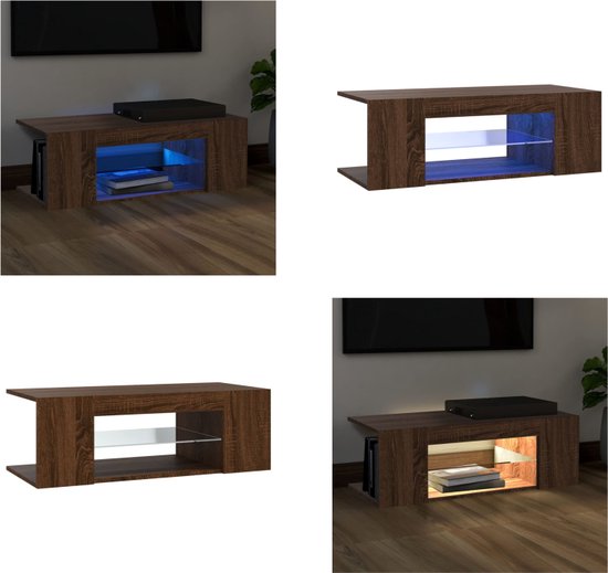 vidaXL Tv-meubel met LED-verlichting 140x40x35,5 cm sonoma eikenkleur