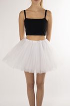 KIMU Tutu Jupe en tulle Wit - Taille XL XXL 3XL - Rok jupon translucide - Jupe jupon en tulle Costume de Ballet