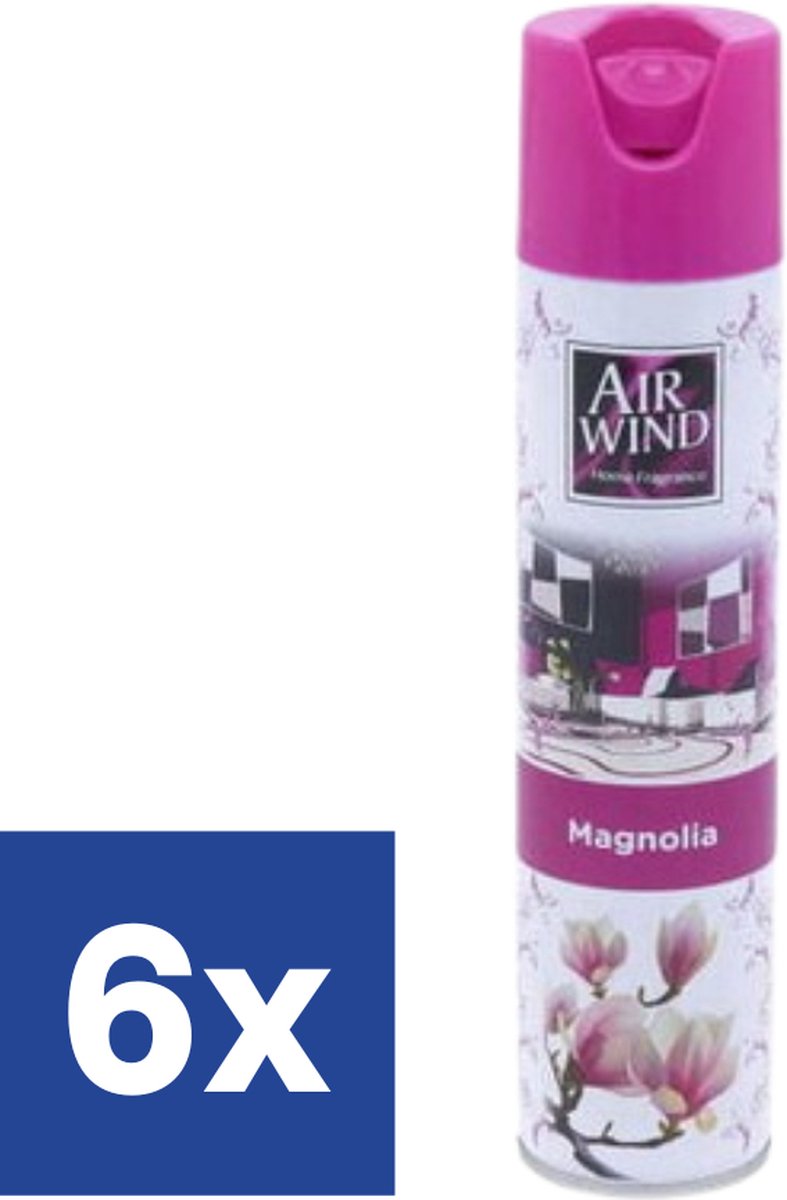 Airwind Luchtverfrisser Spray Magnolia - 6 x 300 ml