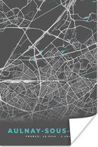 Affiche Aulnay-sous-Bois - France - Plan - Carte - Plan de ville - 60x90 cm