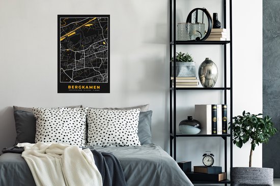 Poster City Map – Carte – Bergkamen – Or – Allemagne – Carte - 60x90 cm