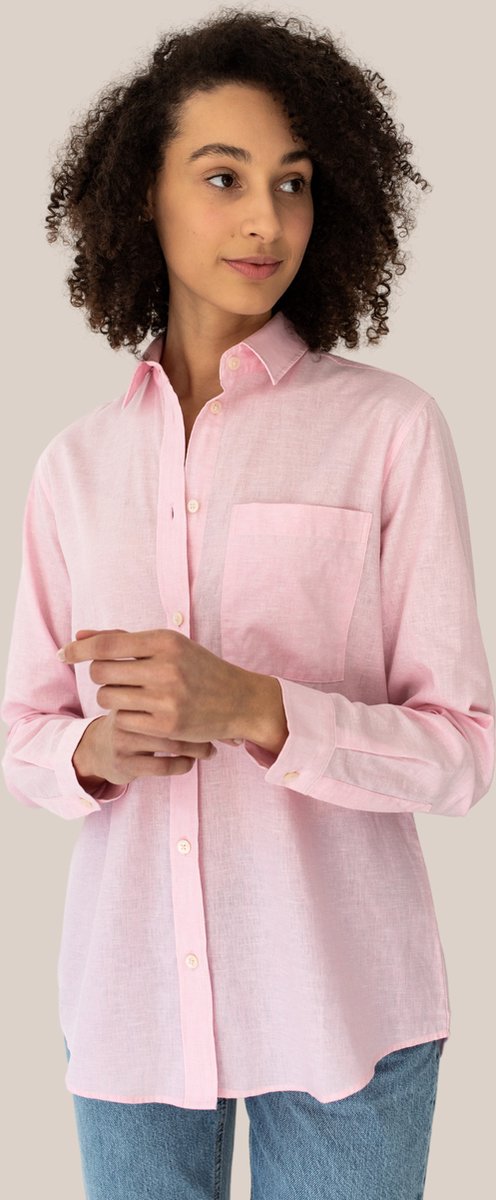 Willow - Linen blouse (light weight) Pink / L