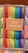 Elastische Haarelastieken - super zachte haarrekjes - Stijlvolle Haaraccessoires - +/- 32 stuks - Felle verschillende kleuren