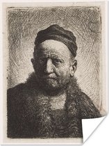 Poster De man met kalotje - Rembrandt van Rijn - 90x120 cm
