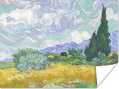 Poster Korenveld met cipressen - Vincent van Gogh - 40x30 cm