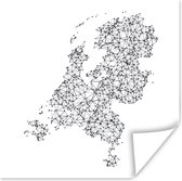 Affiche Illustration Zwart et blanc des Nederland 50x50 cm - Tirage photo sur Poster (décoration murale salon / chambre)