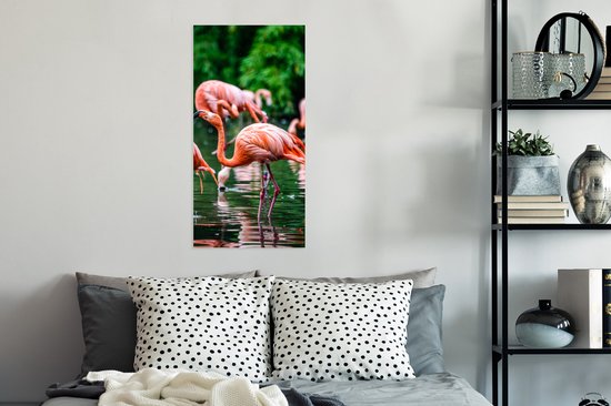 PosterMonkey - Poster - Cadre photo - Vogel - Water - Flamingo - Tropical - Animaux - 40x80 cm - Affiche sous cadre - Affiche flamant rose - Photo avec cadre - Affiche avec cadre