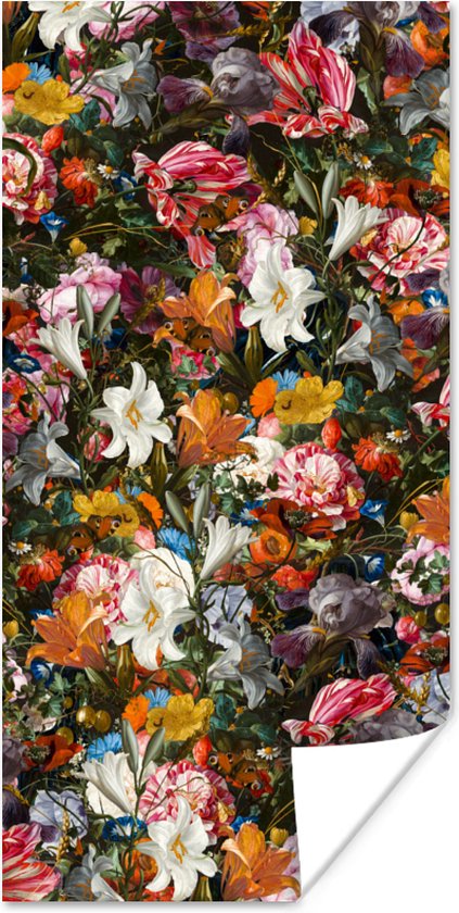 Poster Bloemen - Vlinder - Kunst