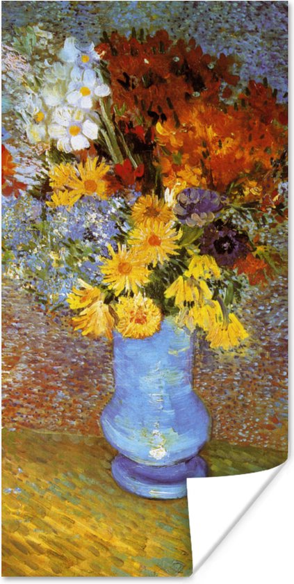 Poster Vaas met madeliefjes en anemonen - Vincent van Gogh - 20x40 cm