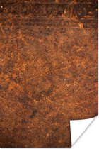 Poster Leer - Structuur - Bruin - Oranje - 20x30 cm - Kerstversiering - Kerstdecoratie voor binnen - Kerstmis