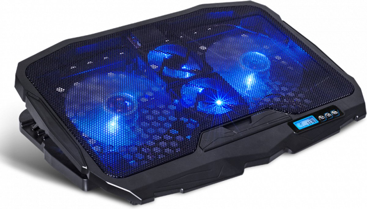 Spirit of Gaming Laptop Cooling Pad – Laptop Koeler – Cooling for Laptop – Duurzaam – 17 Inch – 4 Ventilatoren – Zwart/Blauw