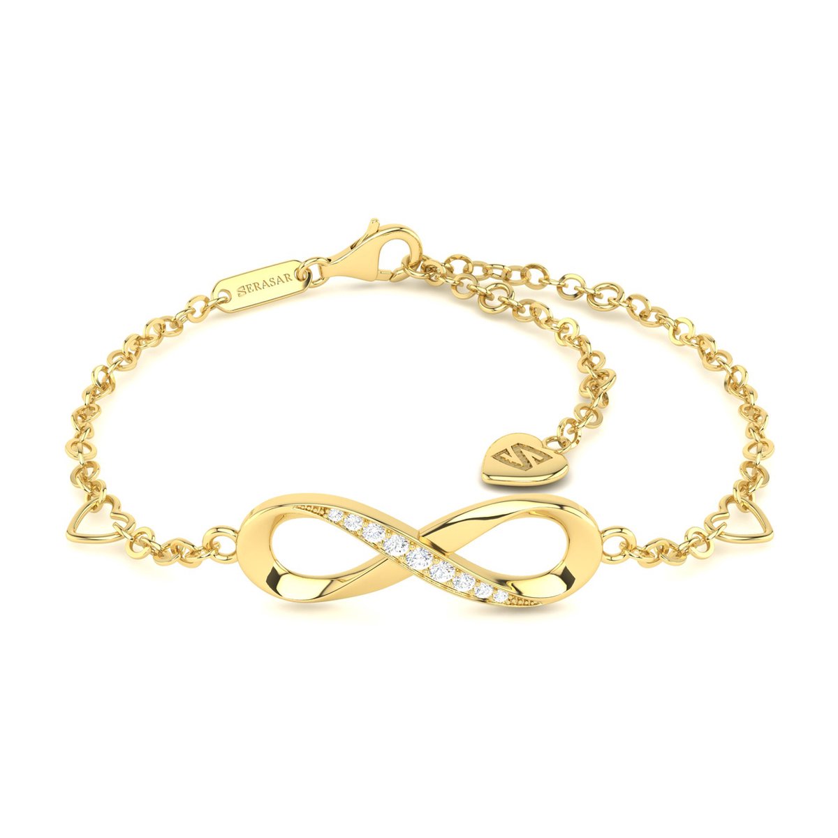 SERASAR Zilveren Damesarmband [Infinity] met Oneindigheidssymbool, Goud, 18-Karaats Gouden Sieraden
