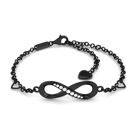 SERASAR Bracelet en Argent Sterling Signe Infini [Infinity], Noir, Bijoux 925