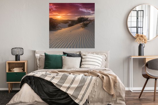 Poster Coucher de soleil sur la plage hollandaise - 100x100 cm XXL