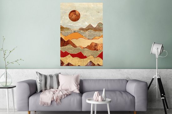 Affiche Vintage - Journal - Bronze - Abstrait - Paysage - Couleurs - 80x120 cm