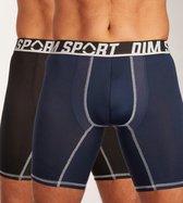 Dim Extra lange short/Sportshort - 2 Pack A90 Black/Blue - maat XL (XL) - Heren Volwassenen - Polyester- 0A6V-A90-XL
