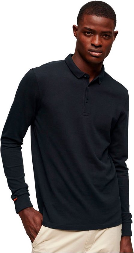 Superdry Cotton Pique Polo Met Lange Mouwen Blauw M Man bol
