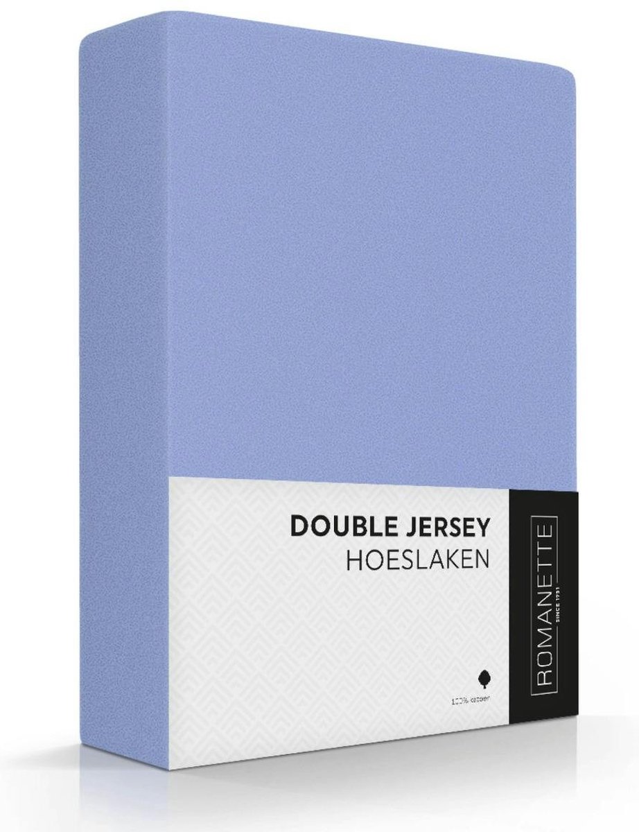 Romanette Luxe Dubbel Jersey Hoeslaken - Lavendel - Maat: 80/90/100 x 200/210/220 cm