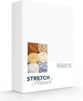 Romanette stretch flanel hoeslaken - Wit - Lits-jumeaux (160/180 x 200/220 cm)
