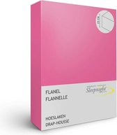 Sleepnight Hoeslaken - Flanel - (hoekhoogte 25 cm ) fuchsia - B 180 x L 200 cm - Lits-jumeaux - Geschikt voor Standaard Matras - 863556-B 180 x L 200 cm