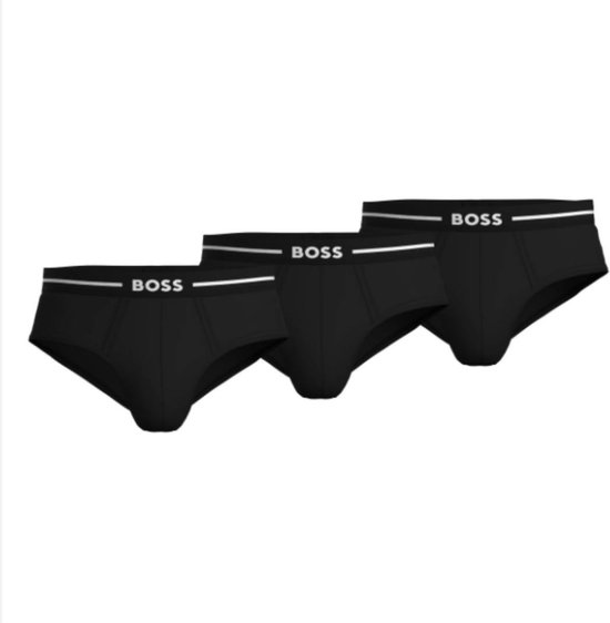 HUGO BOSS Bold hipster briefs (3-pack) - heren slips - zwart - Maat: M