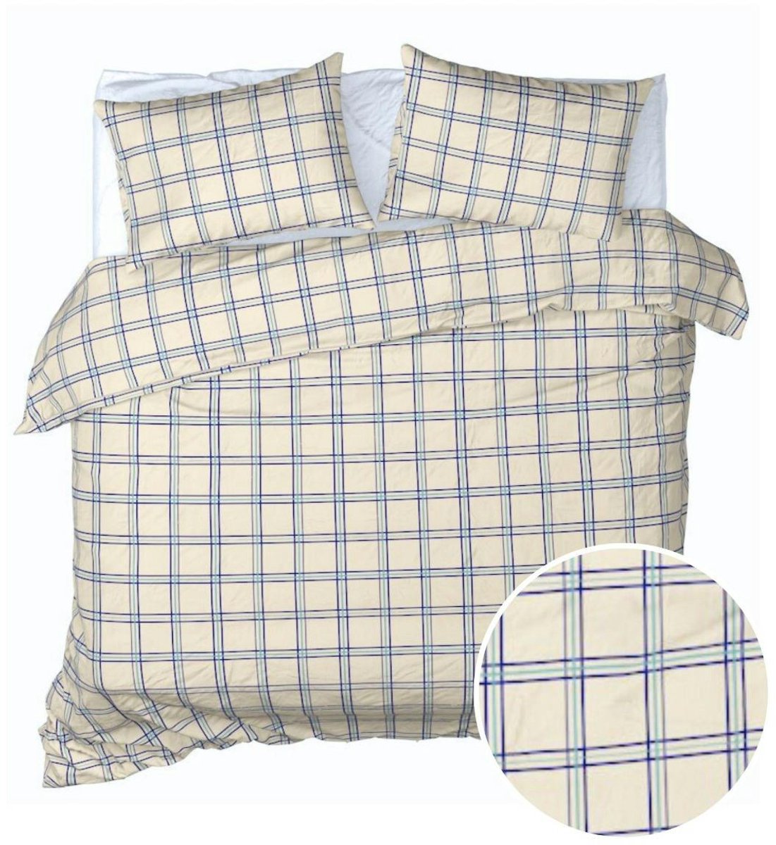 Moodit Dekbedovertrek Lipodo Cream - Lits Jumeaux - 240 x 220 cm - Katoen Flanel