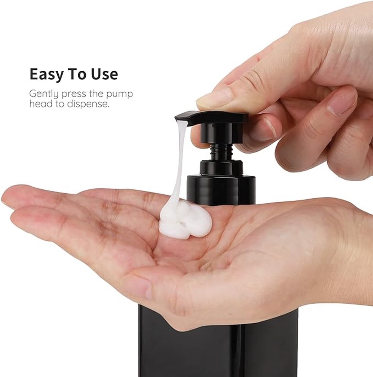 Goedkoopste Super set zeep Shampooflessen, 3 stuks lege pompflessen, 500 ml, navulbare zeepdispenser, plastic, shampoospoeling, douchegeldispenser met zelfklevende waterdichte etiketten voor keuken en badkamer, zwart
