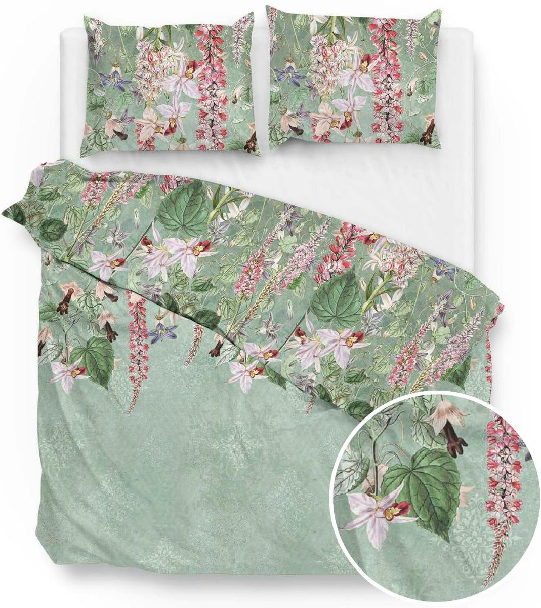 Zo!Home Jody Dekbedovertrek - Lits-jumeaux - 260x200/220 cm - Green