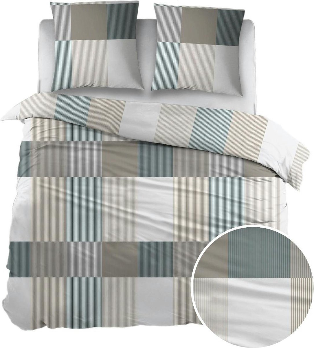 Sleepnight Dekbedovertrek - Green Ruiten Katoen - B 240 x L 200 cm/B 240 x L 220 cm - Lits-jumeaux - 003488-B 240 x L 200/220 cm
