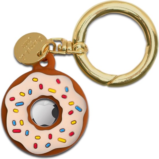 Lumisti® AirTag Sleutelhanger Donut - Wit - Voor Apple AirTag - Tracker - Siliconen Hoesje voor Apple Airtag - Hanger - Airtag Houder