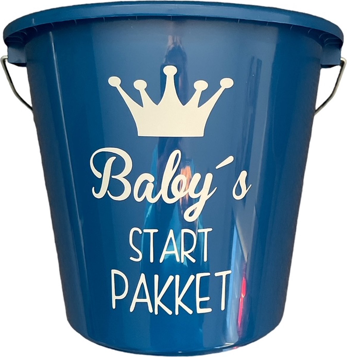 Goedkoopste Cadeau Emmer-Baby's Startpakket-5 Liter-Blauw-Cadeau-Geschenk-Gift-Kado-Kramcadeau-Baby-Jongen