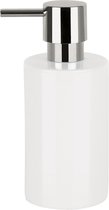 Spirella zeeppompje/dispenser Sienna - glans ivoor wit - porselein - 16 x 7 cm - 300 ml - badkamer/toilet/keuken