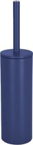 Spirella Luxe Toiletborstel in houder Cannes - donkerblauw - metaal - 40 x 9 cm - met binnenbak