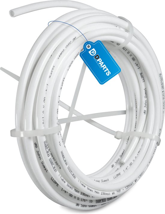 Dparts 10 meter waterslang voor Amerikaanse koelkast - 1/4" - 6mm - 6,35mm - Geschikt voor Samsung en LG