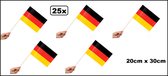 25x Zwaaivlaggetjes op stok Duitsland 20cm x 30cm - Zwaai vlaggetjes EK WK thema feest voetbal festival uitdeel Duits