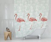 Casabueno Flamingo - Rideau de Douche 240x200 cm - Extra Large - Rideau de Salle de Bain - Rideau de Shower - Imperméable - Séchage Rapide et Anti Moisissure - Lavable