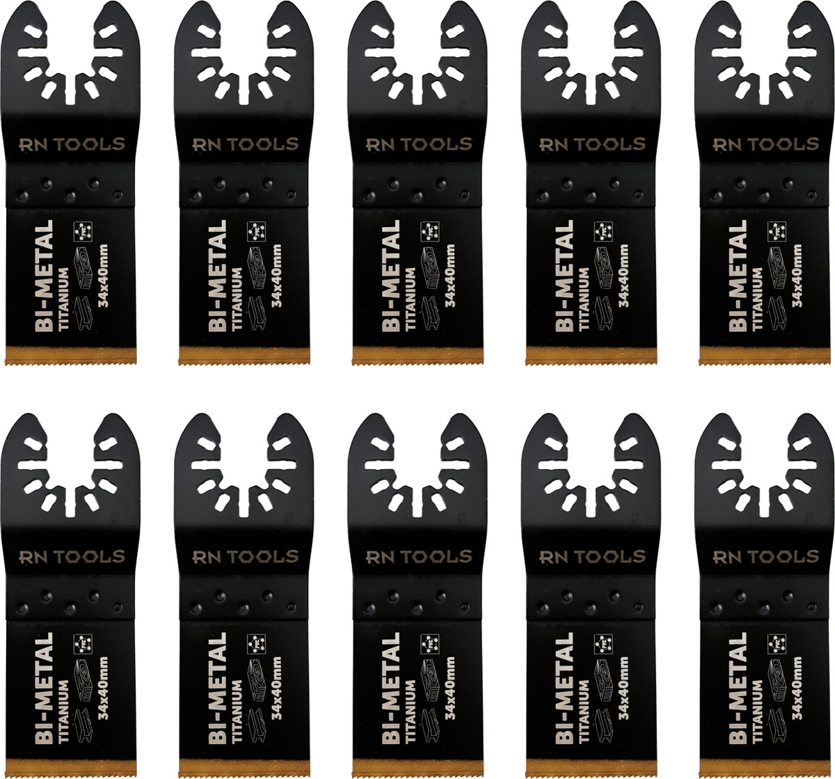 RNtools Multitoolzaagjes Bi-Metal - 10 stuks - voor hout, kunststof & zacht metaal (geschikt voor de oscillerende Multitool (Fein)