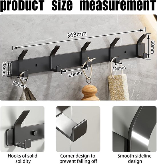 UTiLE Set van 2 bronzen wandhaken - 85 x 50 x 138 mm - Bouw een moderne garderobe, een garderobepaneel of een mooie kledingkast