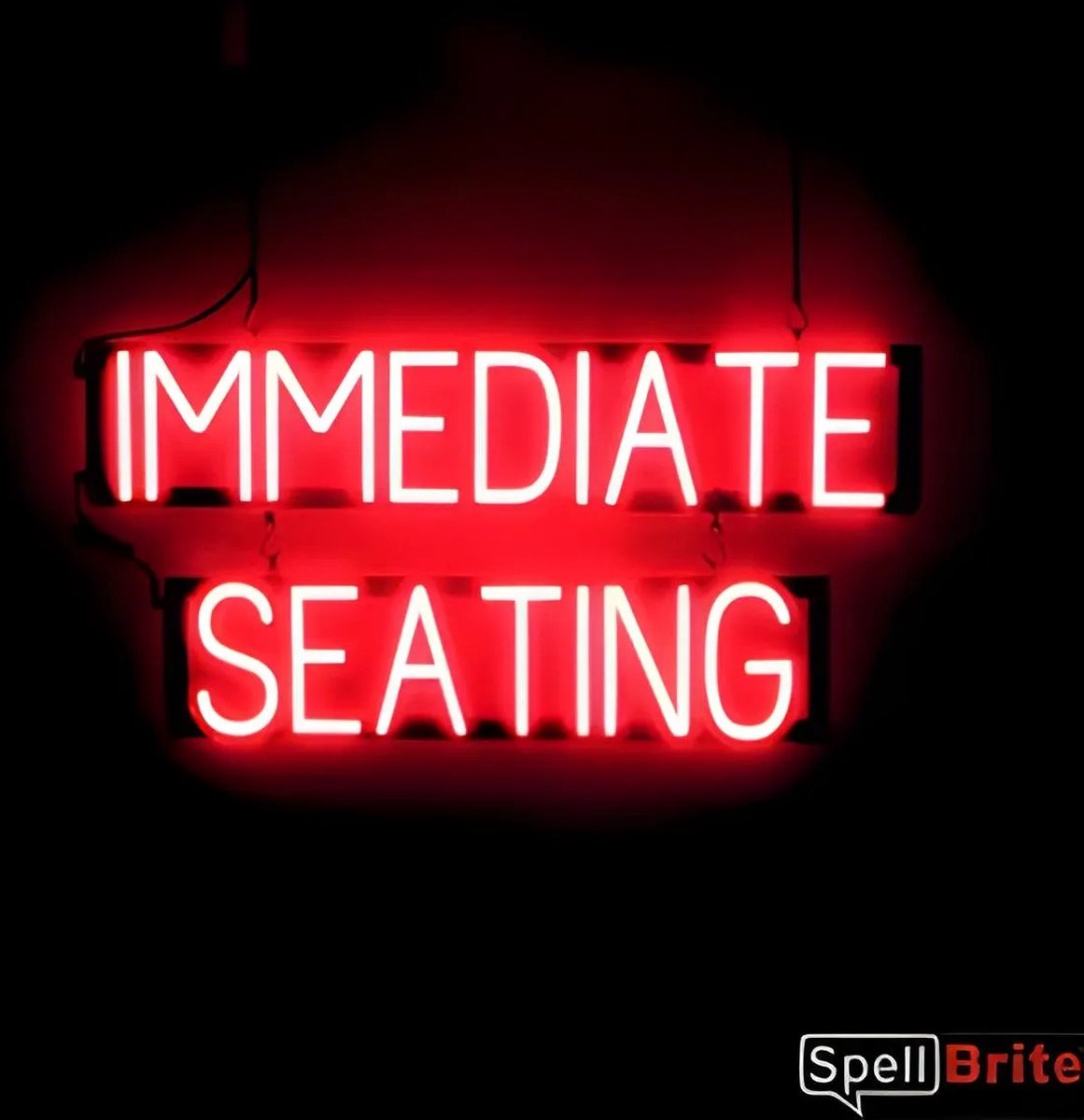 IMMEDIATE SEATING - Lichtreclame Neon LED bord verlicht | SpellBrite | 80 x 38 cm | 6 Dimstanden - 8 Lichtanimaties | Reclamebord neon verlichting