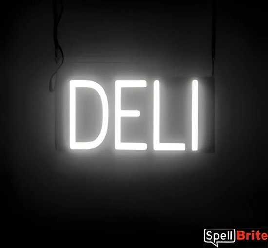 DELI - Lichtreclame Neon LED bord verlicht | SpellBrite | 34 x 16 cm | 6 Dimstanden - 8 Lichtanimaties | Reclamebord neon verlichting
