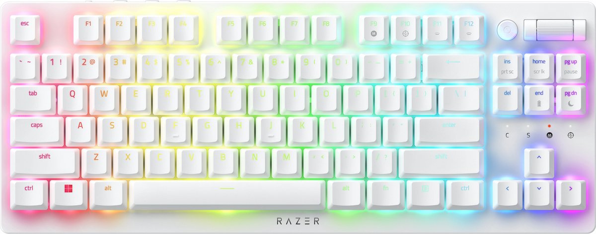 Razer DeathStalker V2 Pro - Tenkeyless Gaming Toetsenbord - Red Switch - Wit - QWERTY