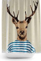 Casabueno Deer - Douchegordijn met Ringen - 180x200 cm - Digitale Printen- Waterdicht - Sneldrogend & Anti Schimmel - Wasbaar - Duurzaam