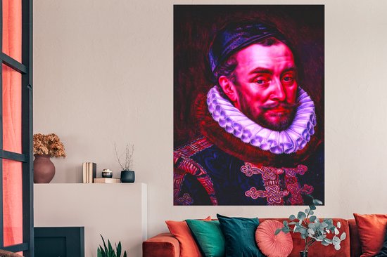 Décoré du vieux maître Adriaen Thomasz avec des reflets roses 120x180 cm XXL / Groot format!