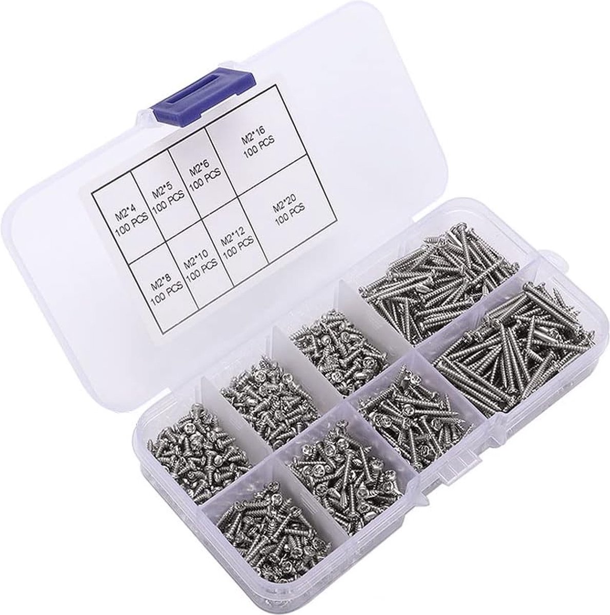 schroeven - zelftappende schroeven-assortimentset, 800 stuks